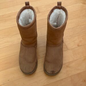 UGG Women’s Brown Waterproof Faux Fur-Lined Boots